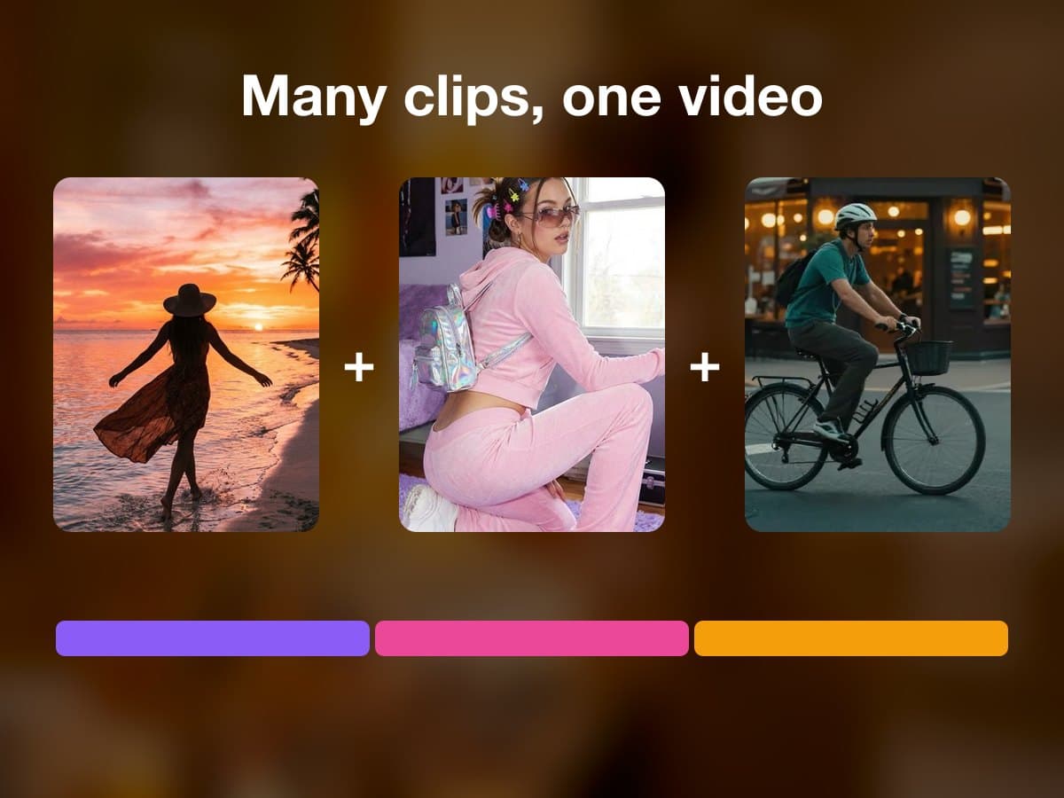 Example: the Merge clips tile: several clips joined into one video