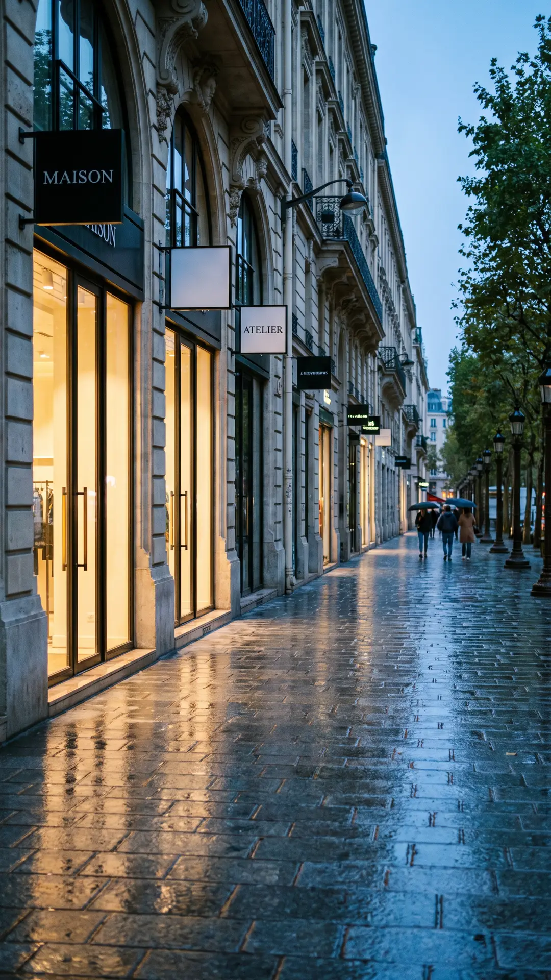 AI-generated example: a storefront on a street, the end frame
